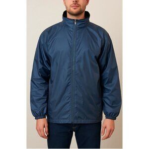Totes Men’s XL Fleece Lined Windbreaker Jacket – Navy Blue – Full Zip
